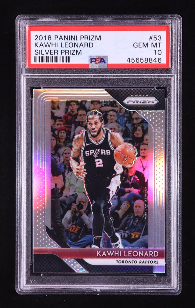 Kawhi Leonard 2018-19 Panini Prizm Prizms Silver #53 (PSA 10) at PristineAuction.com Kawhi Leonard 2018-19 Panini Prizm Prizms Silver #53 (PSA 10) at PristineAuction.com