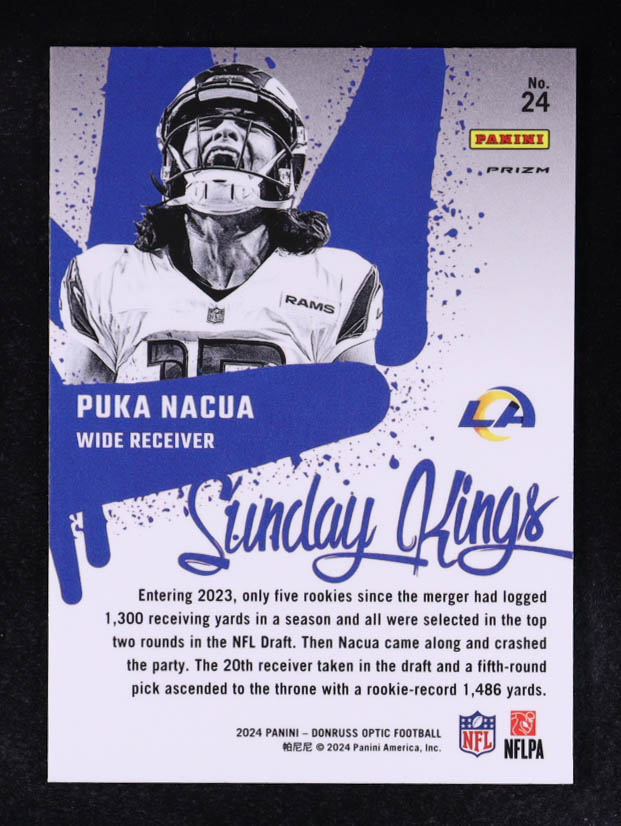 Puka Nacua 2024 Panini Donruss Optic Sunday Kings #24 at PristineAuction.com Puka Nacua 2024 Panini Donruss Optic Sunday Kings #24 at PristineAuction.com