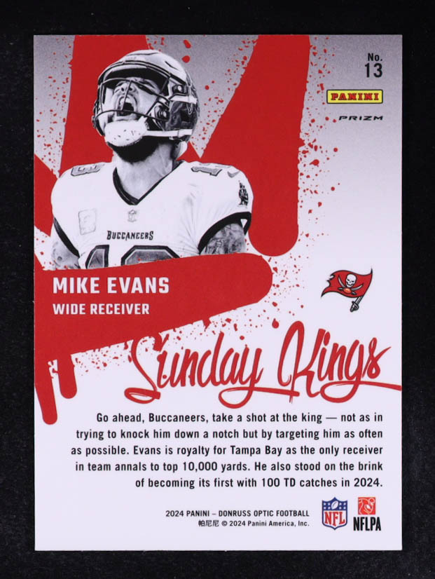 Mike Evans 2024 Panini Donruss Optic Sunday Kings #13 at PristineAuction.com Mike Evans 2024 Panini Donruss Optic Sunday Kings #13 at PristineAuction.com