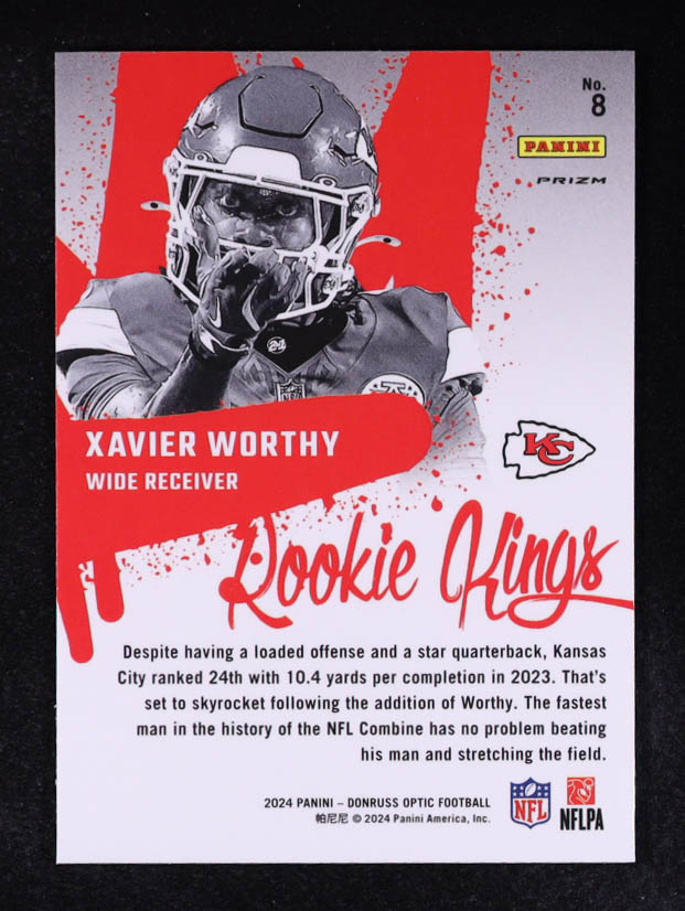Xavier Worthy 2024 Panini Donruss Optic Rookie Kings #8 RC at PristineAuction.com Xavier Worthy 2024 Panini Donruss Optic Rookie Kings #8 RC at PristineAuction.com