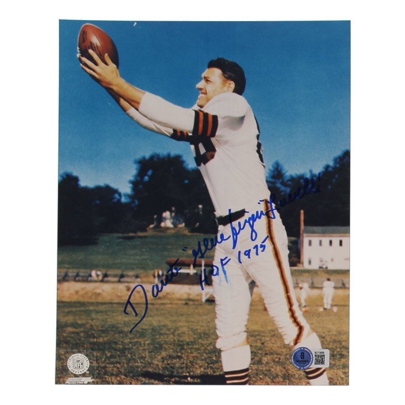 Dante "Gluefingers" Lavelli Signed Browns 8x10 Photo Inscribed "HOF 1975" (Beckett) at PristineAuction.com Dante "Gluefingers" Lavelli Signed Browns 8x10 Photo Inscribed "HOF 1975" (Beckett) at PristineAuction.com