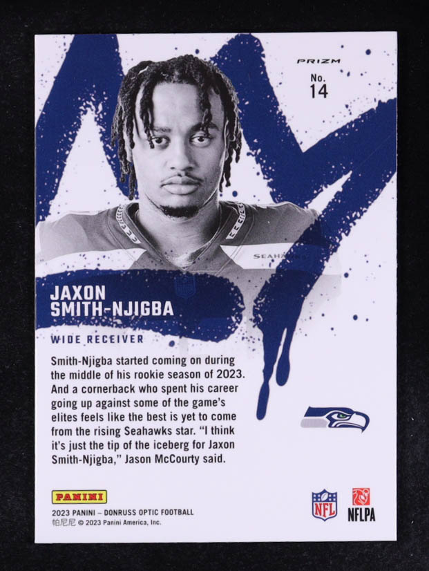 Jaxon Smith-Njigba 2023 Panini Donruss Optic Rookie Kings #14 RC at PristineAuction.com Jaxon Smith-Njigba 2023 Panini Donruss Optic Rookie Kings #14 RC at PristineAuction.com