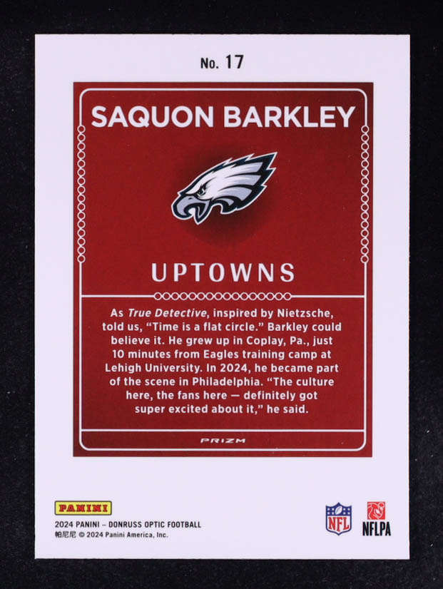 Saquon Barkley 2024 Panini Optic Uptowns #17 at PristineAuction.com Saquon Barkley 2024 Panini Optic Uptowns #17 at PristineAuction.com