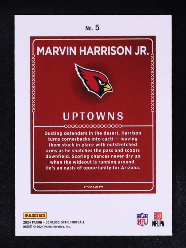 Marvin Harrison Jr. 2024 Panini Optic Uptowns #5 RC at PristineAuction.com Marvin Harrison Jr. 2024 Panini Optic Uptowns #5 RC at PristineAuction.com