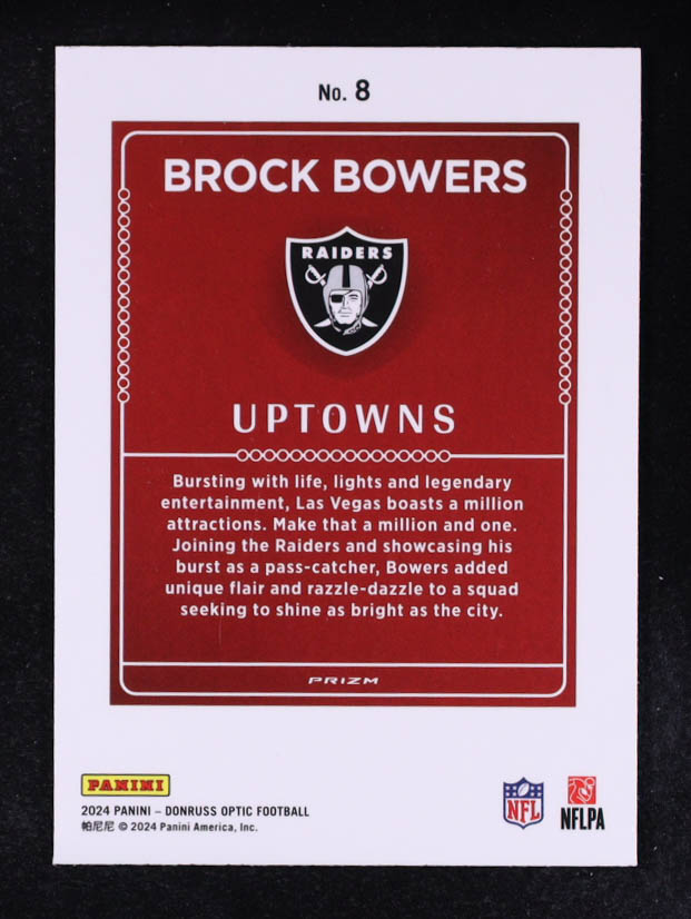 Brock Bowers 2024 Panini Optic Uptowns #8 RC at PristineAuction.com Brock Bowers 2024 Panini Optic Uptowns #8 RC at PristineAuction.com