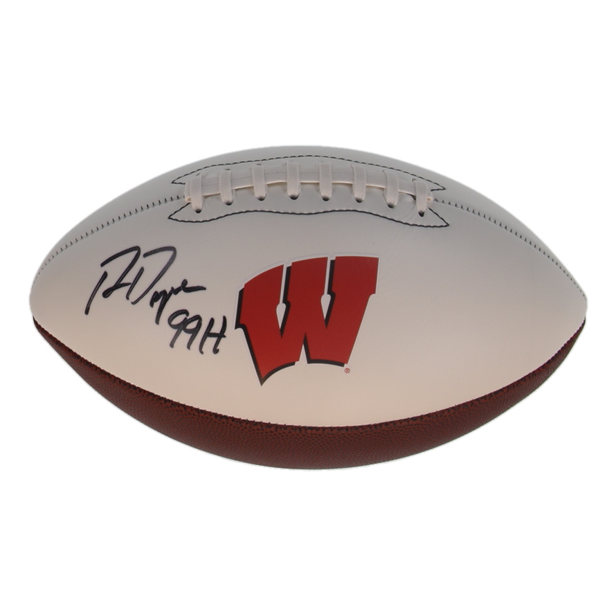 Ron Dayne Signed Wisconsin Badgers Logo Football Inscribed "99H' (Schwartz) at PristineAuction.com Ron Dayne Signed Wisconsin Badgers Logo Football Inscribed "99H' (Schwartz) at PristineAuction.com
