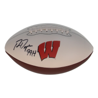 Ron Dayne Signed Wisconsin Badgers Logo Football Inscribed "99H' (Schwartz) at PristineAuction.com