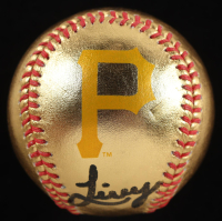 Livvy Dunne Signed OML Pirates Logo Gold Baseball (Beckett) at PristineAuction.com