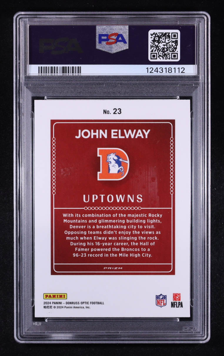 John Elway 2024 Panini Donruss Optic Uptowns #23 (PSA 9) at PristineAuction.com John Elway 2024 Panini Donruss Optic Uptowns #23 (PSA 9) at PristineAuction.com