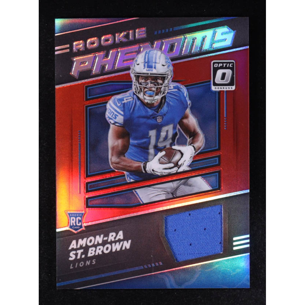 Amon-Ra St. Brown 2021 Donruss Optic Rookie Phenoms Jerseys #28 RC at PristineAuction.com