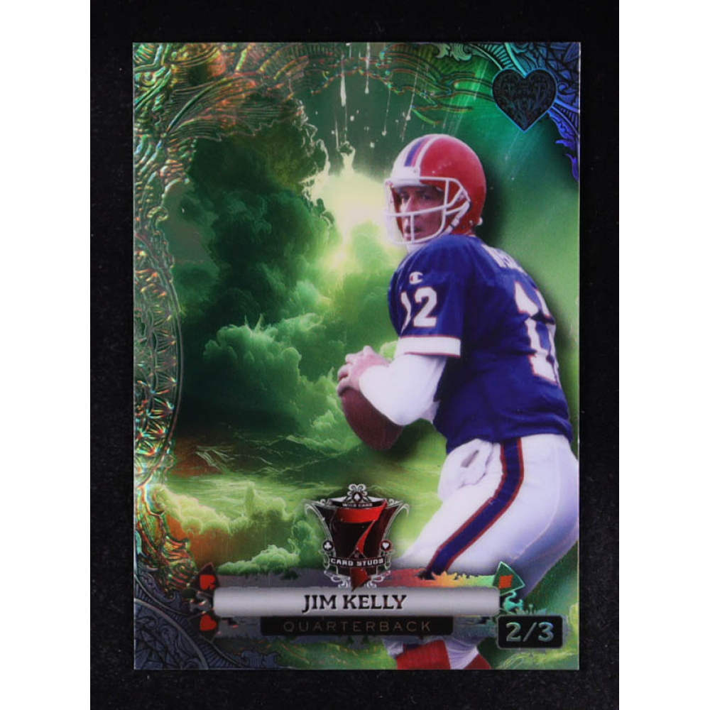 Jim Kelly 2024 Wild Card 7 Card Studs Emerald Sunrise Refractor #CH7CEJK #2/3 at PristineAuction.com