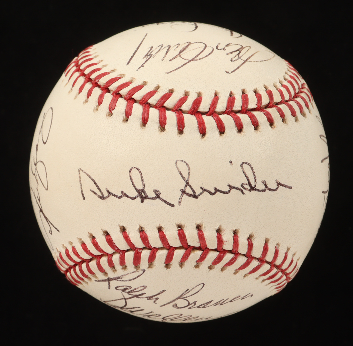Dodgers Old Timers OML Baseball Signed by (14) with Duke Snider, Clem Labine, Davey Lopes, Ralph Branca (SOP) at PristineAuction.com Dodgers Old Timers OML Baseball Signed by (14) with Duke Snider, Clem Labine, Davey Lopes, Ralph Branca (SOP) at PristineAuction.com