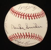 Dodgers Old Timers OML Baseball Signed by (14) with Duke Snider, Clem Labine, Davey Lopes, Ralph Branca (SOP) at PristineAuction.com