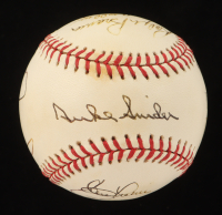 Dodgers Old Timers OML Baseball Signed by (12) with Duke Snider, Clem Labine, Johnny Podres, Ralph Branca (SOP) at PristineAuction.com