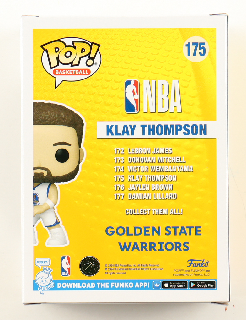 Klay Thompson Signed "Golden State Warriors" #175 Funko Pop! Vinyl Figure (Beckett) at PristineAuction.com Klay Thompson Signed "Golden State Warriors" #175 Funko Pop! Vinyl Figure (Beckett) at PristineAuction.com