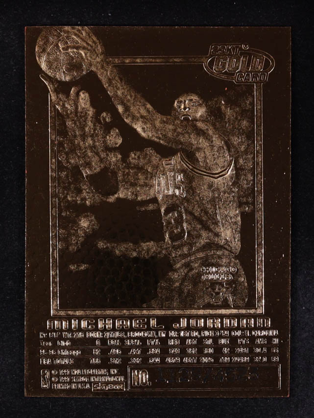 Michael Jordan 1997 Fleer Basketball Texture Red 6 Time Champions 23KT Gold Card #NN at PristineAuction.com Michael Jordan 1997 Fleer Basketball Texture Red 6 Time Champions 23KT Gold Card #NN at PristineAuction.com