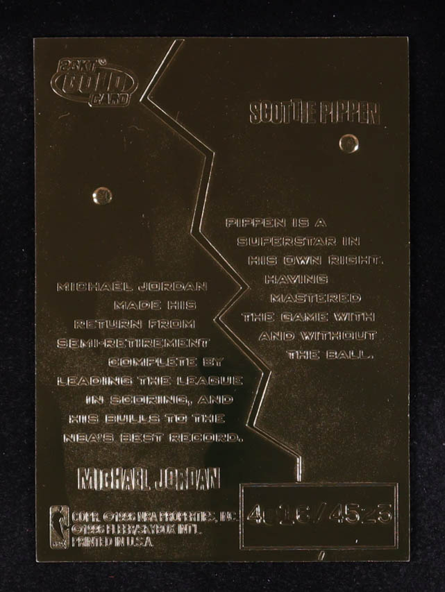 Michael Jordan / Scottie Pippen 1996-97 Fleer Game Breakers Black Signature 23KT Gold Card #2535 at PristineAuction.com Michael Jordan / Scottie Pippen 1996-97 Fleer Game Breakers Black Signature 23KT Gold Card #2535 at PristineAuction.com