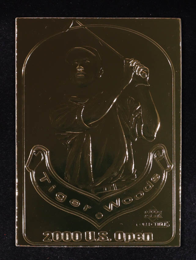 Tiger Woods 2001 Upper Deck Collectibles 2000 U.S. Open 23Kt Gold Card at PristineAuction.com Tiger Woods 2001 Upper Deck Collectibles 2000 U.S. Open 23Kt Gold Card at PristineAuction.com