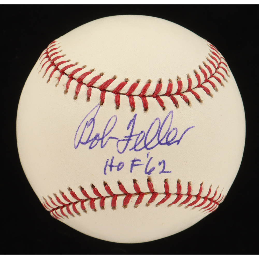 Bob Feller Signed OML Baseball Inscribed "HOF 62" (PSA & MLB) at PristineAuction.com