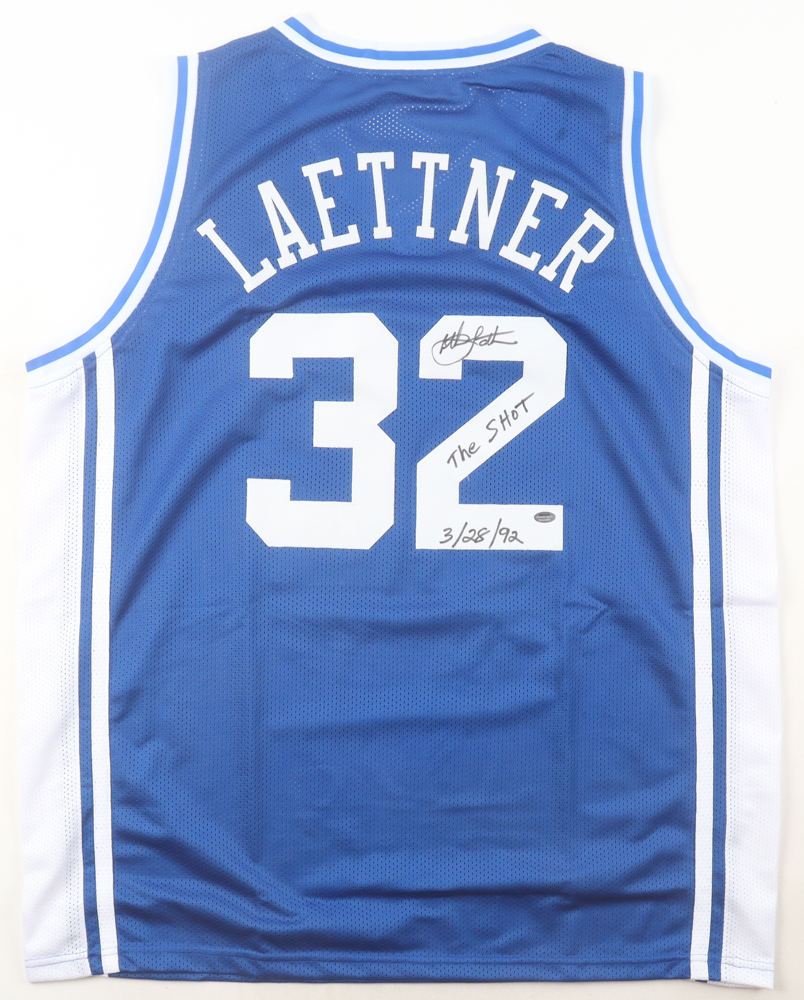 Christian Laettner Signed Jersey Inscribed "The Shot 3/28/32" (Schwartz) at PristineAuction.com Christian Laettner Signed Jersey Inscribed "The Shot 3/28/32" (Schwartz) at PristineAuction.com
