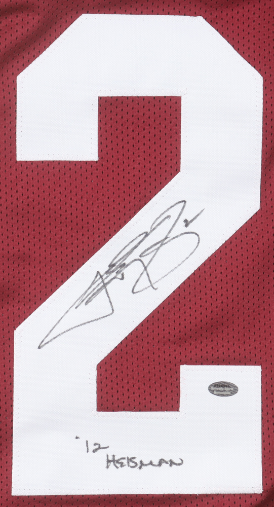 Johnny Manziel Signed Jersey Inscribed "'12 Heisman" (Schwartz) at PristineAuction.com Johnny Manziel Signed Jersey Inscribed "'12 Heisman" (Schwartz) at PristineAuction.com
