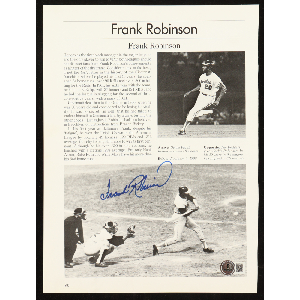 Frank Robinson Signed Orioles News Article Cutout (Beckett) at PristineAuction.com