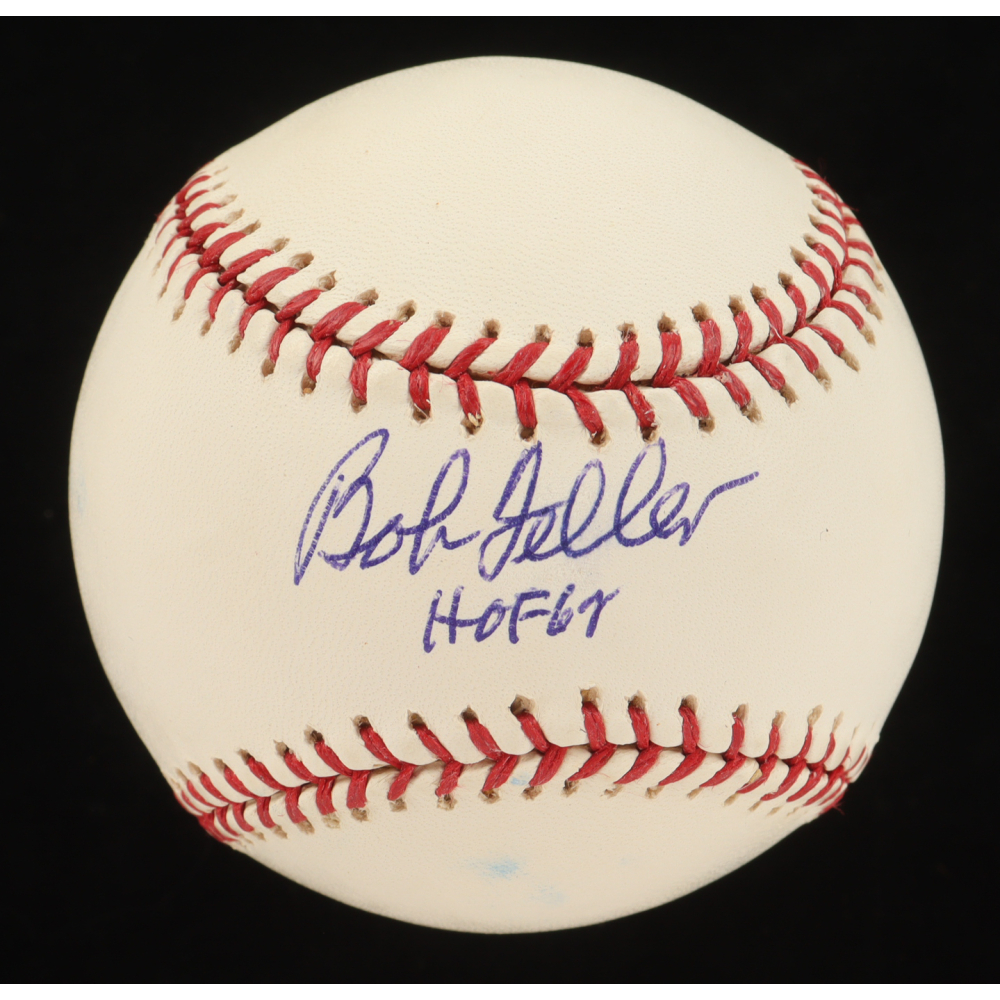 Bob Feller Signed OML Baseball Inscribed "HOF 62" (MLB & PSA) at PristineAuction.com