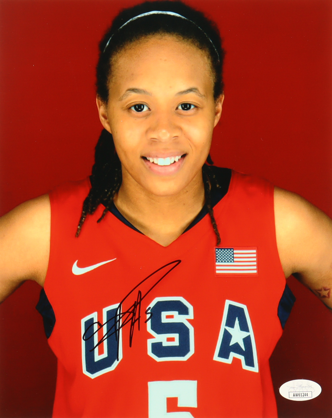 Seimone Augustus Signed Team USA 8x10 Photo(JSA) at PristineAuction.com Seimone Augustus Signed Team USA 8x10 Photo(JSA) at PristineAuction.com