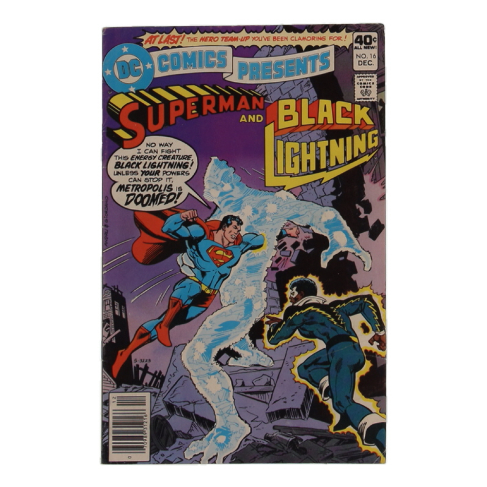 1979 "DC Comics Presents: Superman and Black Lightning" #16 DC Comic Book at PristineAuction.com