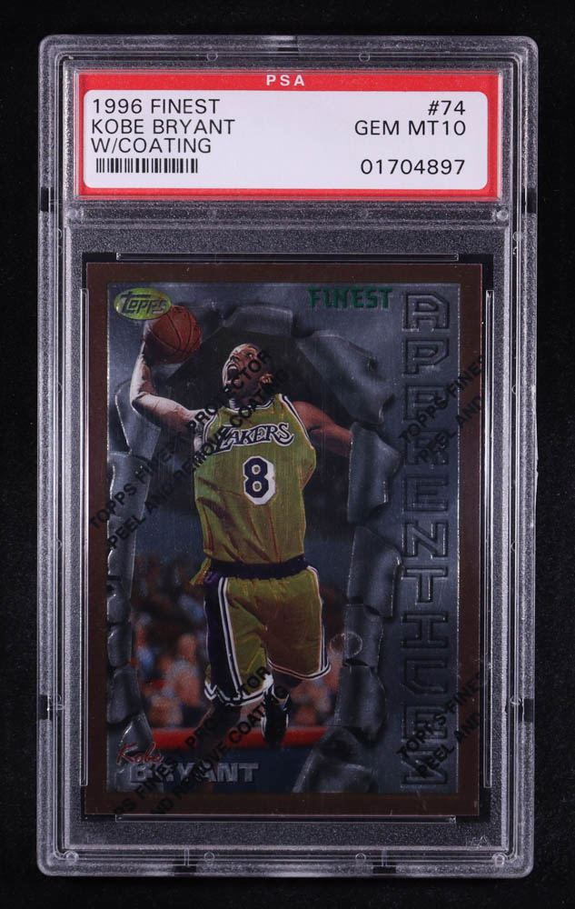 Kobe Bryant 1996 Finest with Coating #74 RC (PSA 10) at PristineAuction.com Kobe Bryant 1996 Finest with Coating #74 RC (PSA 10) at PristineAuction.com