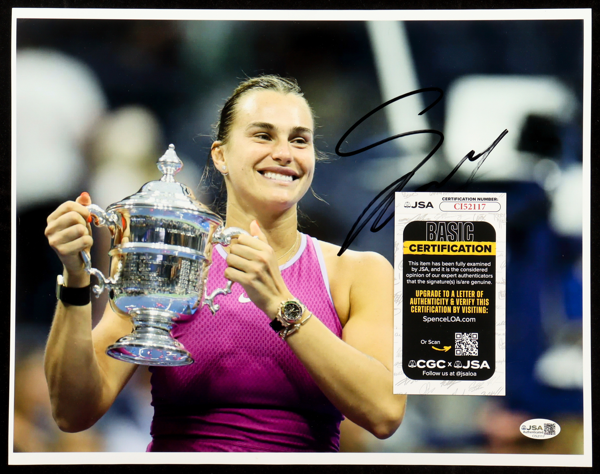 Aryna Sabalenka Signed 11.25x14.25 Photo (JSA) at PristineAuction.com Aryna Sabalenka Signed 11.25x14.25 Photo (JSA) at PristineAuction.com