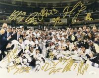 Penguins 2016 Stanley Cup Champions 11x14 Photo Team-Signed By (15) with Sidney Crosby, Marc-Andre Fleury, Kris Letang, Evgeni Malkin (JSA) at PristineAuction.com