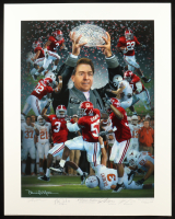 "A Crimson Tradition" 24x30 Lithograph Signed By (4) with Mike Johnson, Kareem Jackson, Eryk Anders, Daniel Moore (Moore) at PristineAuction.com