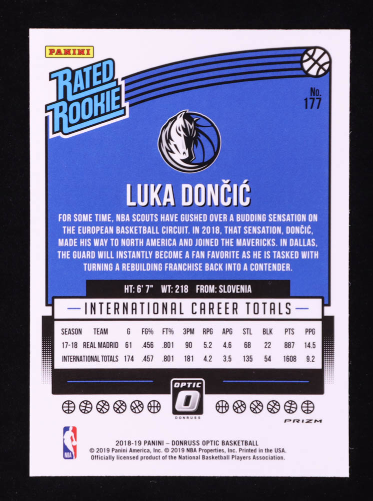 Luka Doncic 2018-19 Donruss Optic Hyper Pink #177 RR RC at PristineAuction.com Luka Doncic 2018-19 Donruss Optic Hyper Pink #177 RR RC at PristineAuction.com