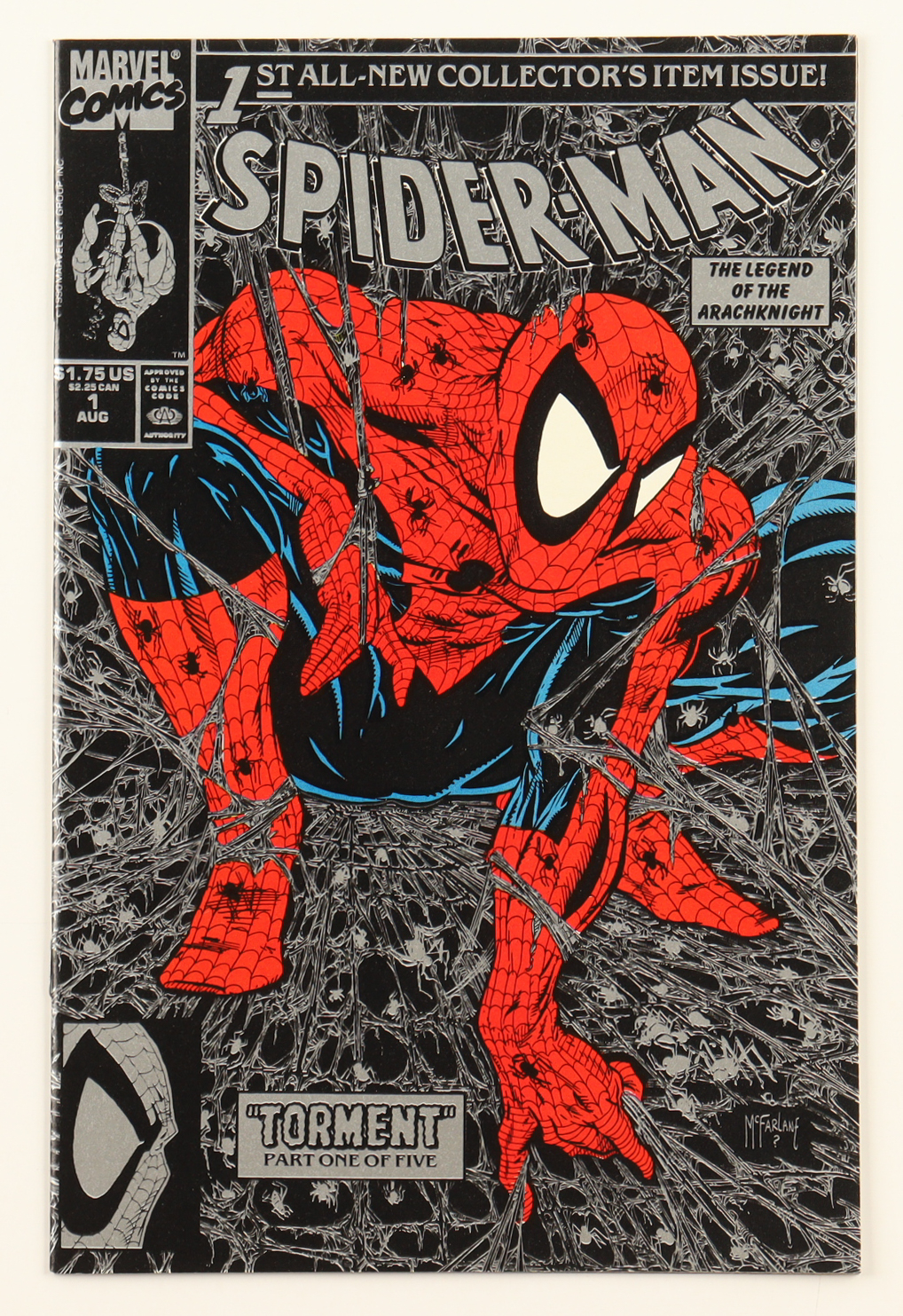 1990 "Spider-Man" Issue #1 Silver Variant Marvel Comic Book at PristineAuction.com 1990 "Spider-Man" Issue #1 Silver Variant Marvel Comic Book at PristineAuction.com