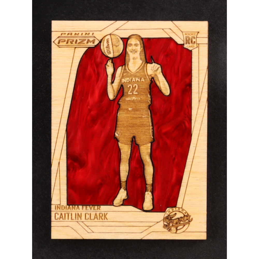 Caitlin Clark Custom Wood Art Trading Card at PristineAuction.com