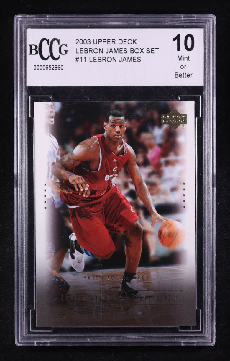 LeBron James 2003 Upper Deck LeBron James Box Set #11 Preps To The Pros RC (BCCG 10) at PristineAuction.com LeBron James 2003 Upper Deck LeBron James Box Set #11 Preps To The Pros RC (BCCG 10) at PristineAuction.com