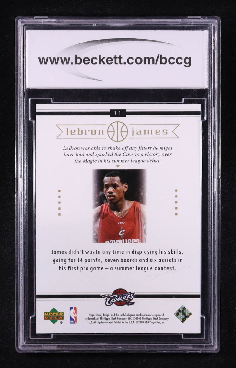 LeBron James 2003 Upper Deck LeBron James Box Set #11 Preps To The Pros RC (BCCG 10) at PristineAuction.com LeBron James 2003 Upper Deck LeBron James Box Set #11 Preps To The Pros RC (BCCG 10) at PristineAuction.com
