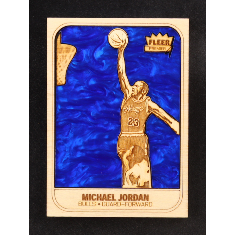 Michael Jordan Custom Wood Art Trading Card at PristineAuction.com