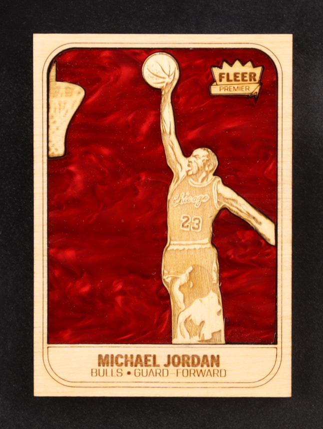 Michael Jordan Custom Wood Art Trading Card at PristineAuction.com Michael Jordan Custom Wood Art Trading Card at PristineAuction.com