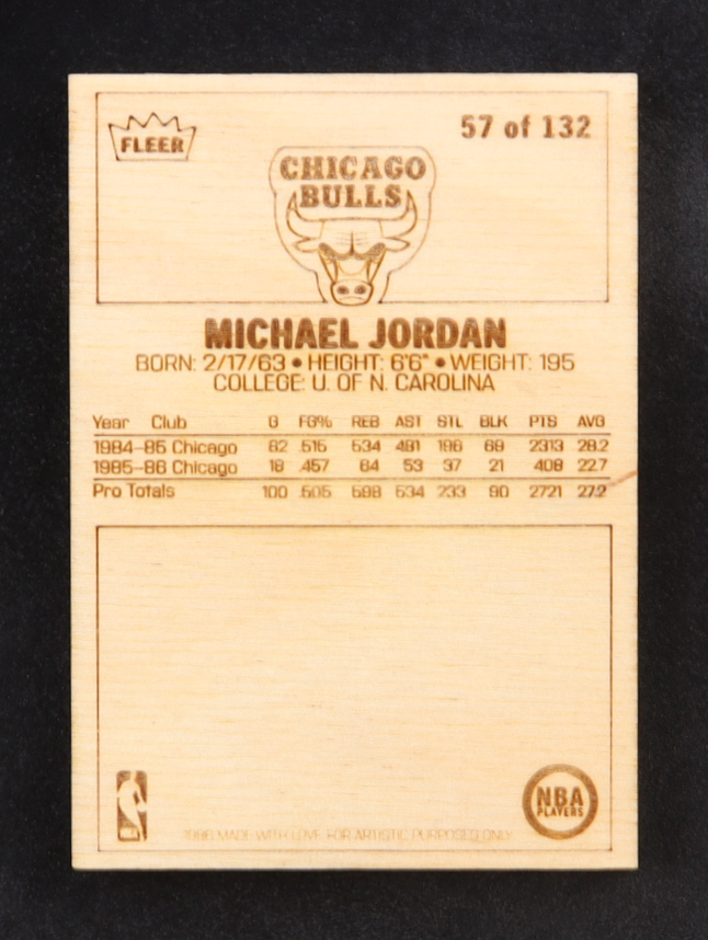 Michael Jordan Custom Wood Art Trading Card at PristineAuction.com Michael Jordan Custom Wood Art Trading Card at PristineAuction.com