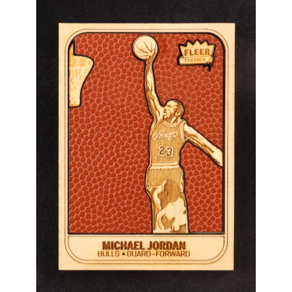 Michael Jordan Custom Wood Art Trading Card at PristineAuction.com