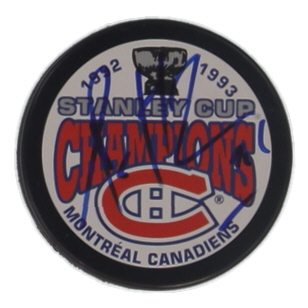 Patrick Roy Signed 1992-93 Stanley Cup Champions Puck (JSA) at PristineAuction.com Patrick Roy Signed 1992-93 Stanley Cup Champions Puck (JSA) at PristineAuction.com