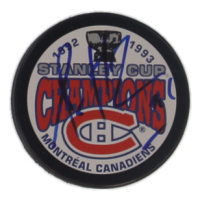 Patrick Roy Signed 1992-93 Stanley Cup Champions Puck (JSA) at PristineAuction.com