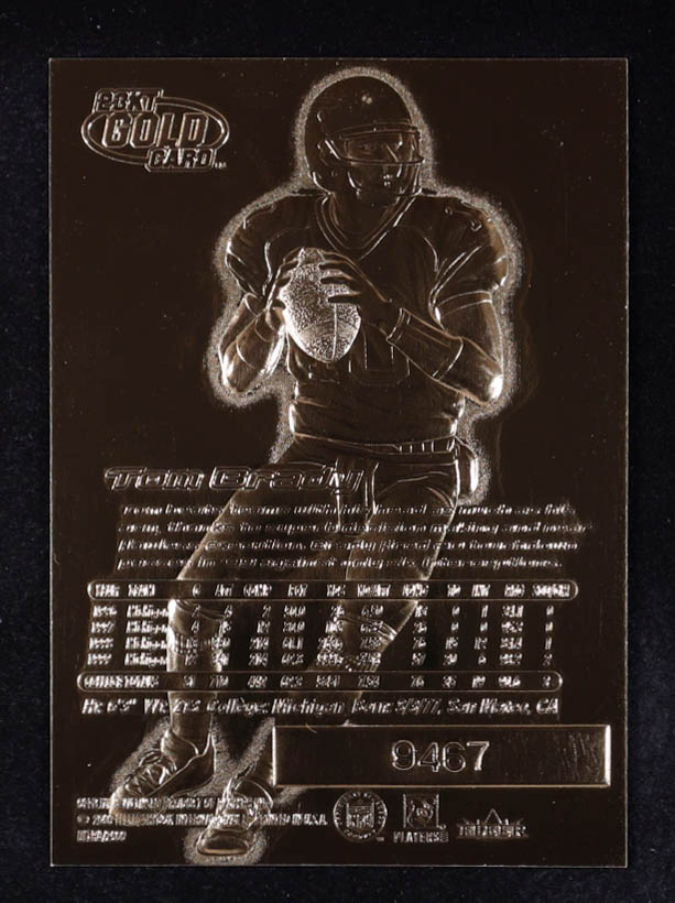 Tom Brady 2000 Fleer Ultra 23KT Gold Black Metallic Signature Series #NNO RC at PristineAuction.com Tom Brady 2000 Fleer Ultra 23KT Gold Black Metallic Signature Series #NNO RC at PristineAuction.com
