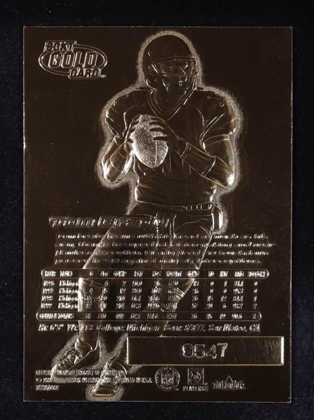 Tom Brady 2000 Fleer Ultra 23KT Gold Black Metallic Signature Series #NNO RC at PristineAuction.com Tom Brady 2000 Fleer Ultra 23KT Gold Black Metallic Signature Series #NNO RC at PristineAuction.com