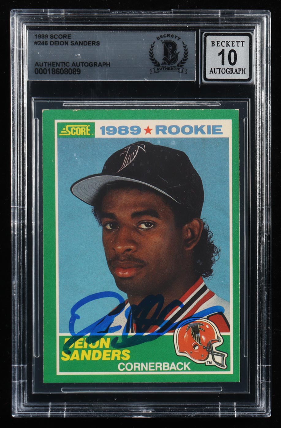 Deion Sanders Signed 1989 Score #246 RC (BGS | Auto 10) at PristineAuction.com Deion Sanders Signed 1989 Score #246 RC (BGS | Auto 10) at PristineAuction.com