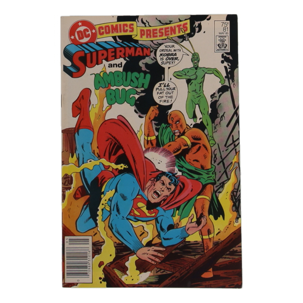 1985 "DC Comics Presents: Superman and Ambush Bug" #81 DC Comic Book at PristineAuction.com