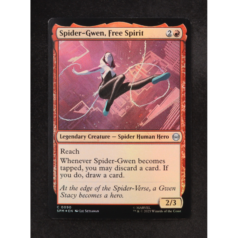 Spider-Gwen, Free Spirit 2025 Magic The Gathering Marvel's Spider-Man Foil #0090 at PristineAuction.com