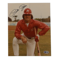 Pete Rose Signed Phillies 8x10 Photo (Beckett) at PristineAuction.com